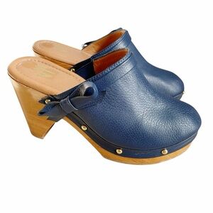 Silvia Cobos Daily Studded Slip On Clogs Navy Blue Size 6.5 Cottagecore Prairie